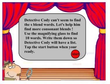 Smartboard Lesson Detective Cody's Blends